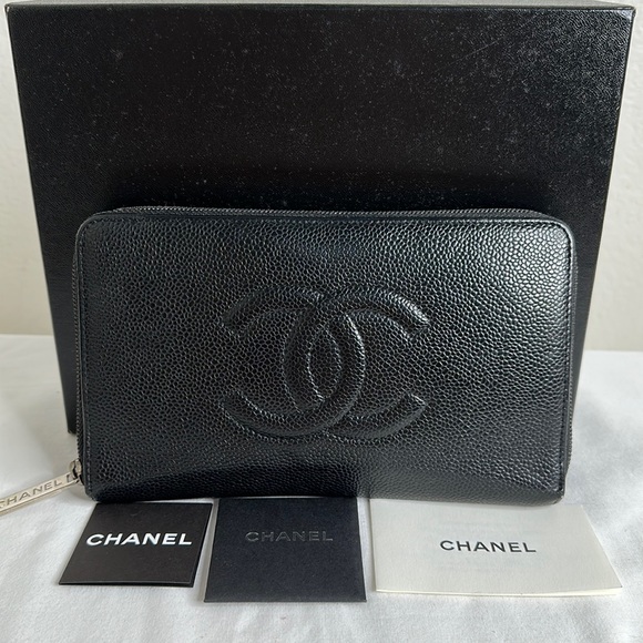 CHANEL Handbags - Chanel caviar long zip wallet